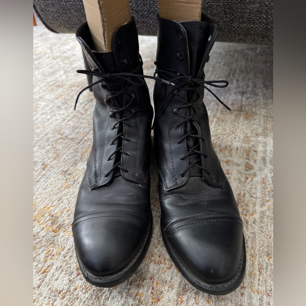 Grand Prix made in Canada men’s black leather lace up boot size 10.5